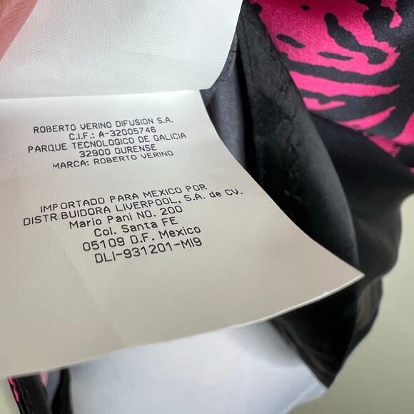 Roberto Verino 100% Silk Top 10 Black Pink Floral Boat Neck Chic Designer Blouse - Picture 5 of 10